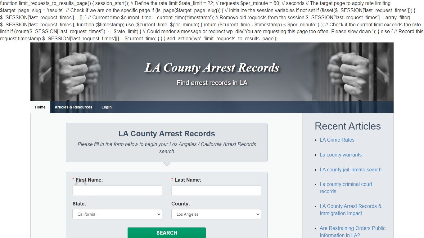 LA County Arrest Records - Easy and secure search